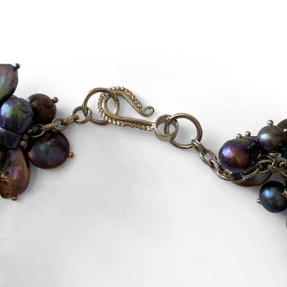 Baroque Freshwater Peacock Pearl Cluster Necklace - Picture 6 of 7